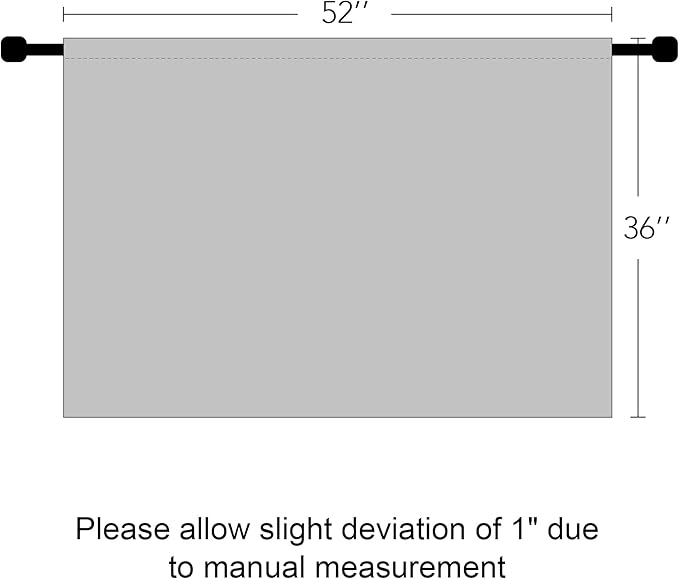 RYB HOME Blackout Curtains for Bedroom, Small Window Valances Tiers Curtain Set Light Block Privacy Drapes for Kitchen Kids Nursery Bathroom, W 52 x L 36 per Panel, Grey, 1 Pair