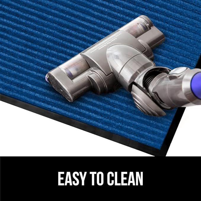 GORILLA GRIP Traffic Guard Door Mat, 2 Pack, Heavy Duty Waterproof Doormat, Commercial Office Space Welcome Mats, Stain and Fade Resistant, Low Profile, Strong Rubber Backing, 29x17, Blue