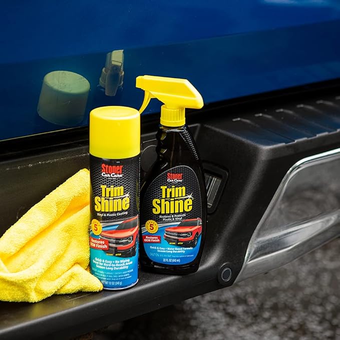 Stoner Car Care 91034 Trim Shine – Vinyl and Plastic Protectant for Interior and Exterior Detailing, Restores OEM Color, Adds Shine, UV and Water Protection, Non-Greasy, Fast-Drying – 12 oz