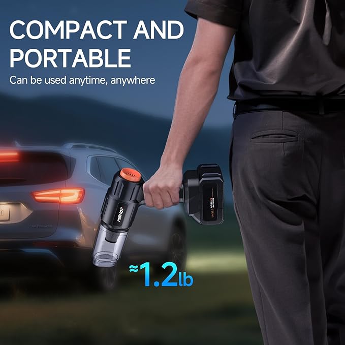 Car Vacuum Portable Cordless,35000PA High Power Suction & Blower, Wireless Handheld Vacuum Cleaner for Car, Home, Office, Pet(Warm Radiance Black)