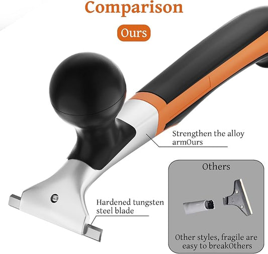 Premium 2.5" Carbide Scraper Tool – Heavy Duty Paint, Glue, Varnish, Resin, Putty Remover for Wood, Metal, Tile, Concrete & More – Ergonomic Non-Slip Handle, Sharp Durable Blade