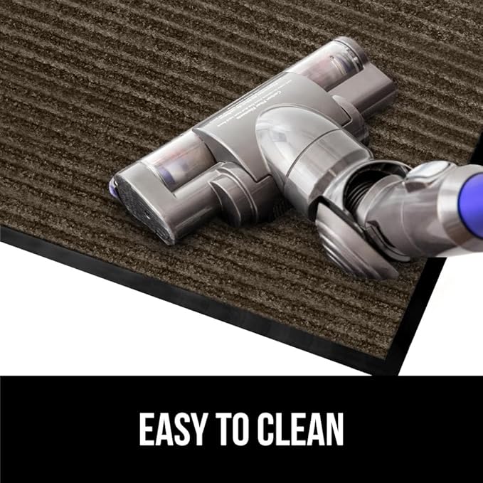 GORILLA GRIP Traffic Guard Door Mat, 72x48, Heavy Duty Welcome Mats, Commercial Office Space Doormat, Waterproof, Fade Resistant, Strong Rubber Backing, Low Profile, Shoe and Boot Scraper, Brown