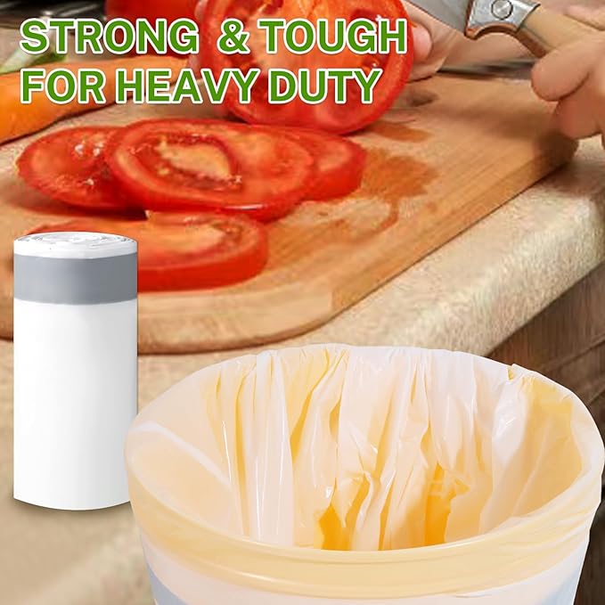 10 Gallon Trash Bags Drawstring, 1 Mil Thick White Garbage Bag for Office Kitchen, 75 Count