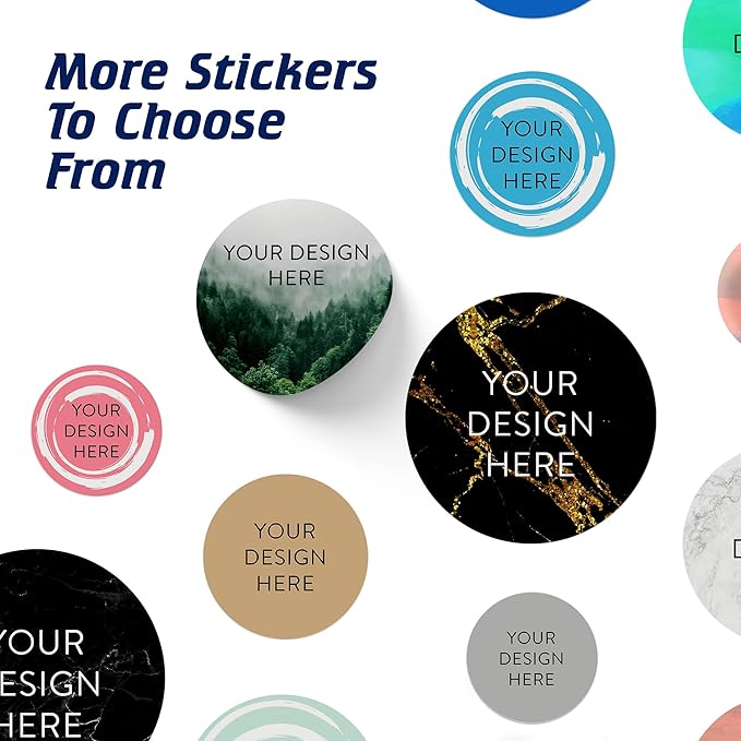 100 Custom Vinyl Stickers - Upload Your own Image, Text, Design, Logo - Personalized Logo Labels for Handmade, Packaging, Bottle, Jars, Candle, Brand Stickers (Foggy Valley, 2x2)