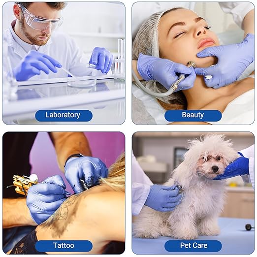 JMU Nitrile Exam Gloves X-Large, 4000 Count, 3.5 Mil, Disposable Gloves Latex-Free & Powder-Free, Violet Blue