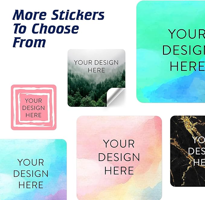 100 Custom Vinyl Stickers - Upload Your own Image, Text, Design, Logo - Personalized Logo Labels for Handmade, Packaging, Bottle, Jars, Candle, Brand Stickers (Foggy Valley, 1.5x1.5 Square)