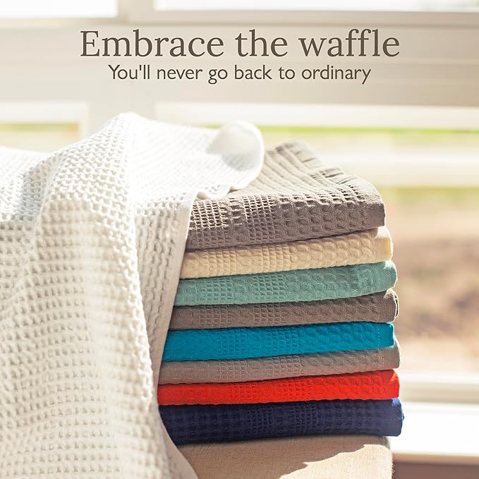 GILDEN TREE Waffle Bath Sheet Large Bath Towels Quick Dry Thin Body Towels, 40x80 Oversized Bath Towels for Adults, 2 Pack Bath Sheet Set, Classic Style (Pewter)