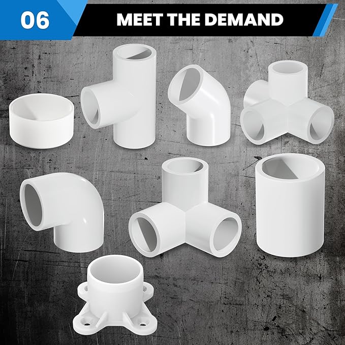 10 Pcs 1" PVC Flange Fittings, Table Screw Caps PVC Fittings for DIY Table Leg Support Feet, Furniture and Storage Shelves