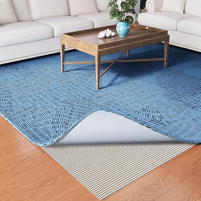 Non-Slip Rug Pad Gripper 5x7 Feet, Anti Skid Mat for Under Area Rugs, Keeps Rugs in Position and Safe, Thick Cushioned Carpet Pad for Hardwood Floors Protection