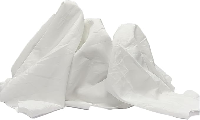 Recycled White Sheeting Cleaning Rags (600 lbs. Pallet 12x50 lbs. Box) – Lint Free White Cotton Cloths for Manufacturing | Automotive | Janitorial | Shop Rags Bulk - Multipurpose