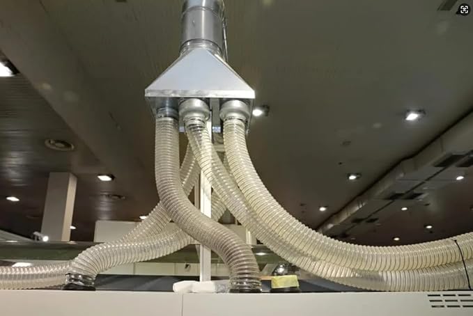 Dust Collection Hose 1-1/2 in × 5 ft Heavy Duty Clear Flexible PVC Reinforced Thicken Helix Suction Discharge Corrugated Pipe Hose for Fume Dust Collector Fitting Wood Chip Saw (1.5 inch hose)