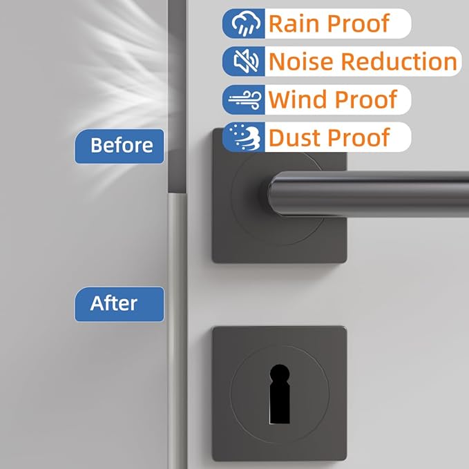 Wedge-Shape Window Weather Stripping Door Frame Seal Strip 2Pcs×196" Brown,Upgrade Black Foam,Soundproofing,Draft Stopper,Winter Insulation,Noise Blocker, Gap Filler for Exterior Front Door Side