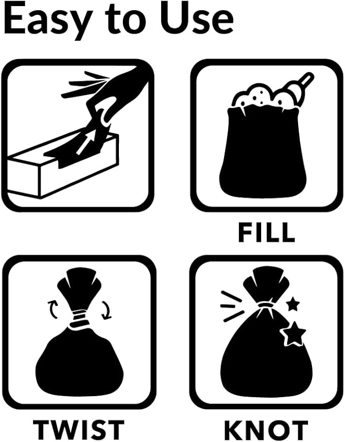 BOS Odor-Sealing Kitchen, Home & Food Small Trash Bags for Waste- Disposable Bags - Scent & Smell Free (90 Bags) [Size S, Color White] ★Brand-new packaging!