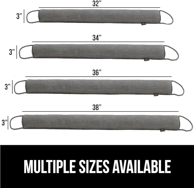 GORILLA GRIP Door Draft Stopper for Bottom of Doors, Weather Stripping Seal Blocks Hot Air, Noise, Bugs, Keeps Cold AC in, Sound Proofing Easy Install Gap Filler, Home Essentials, 36 Inch 2 Pack, Gray