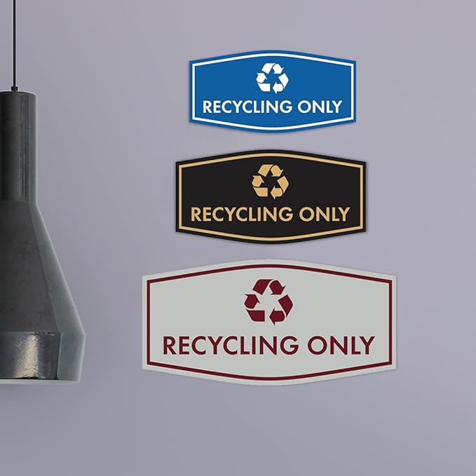 Fancy Recycling Only Sign (Red) - Large