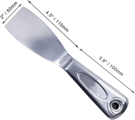 Flex All Stainless Steel Joint Knife Putty Scraper,2-Inch Professional Grade 420 stainless steel, All-Metal, Precision Ground Edge Putty Knife Tape Knife (2")