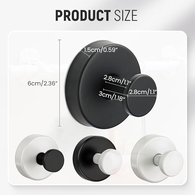 Suction Cup Hooks for Wreaths, 2025 New No Drill Suction Cup Hooks on Glass, Wreath Hanger for Front Door, Rustproof Hook Holder Towel Hook for Window Bathroom Mirrors Tile (2, White A)