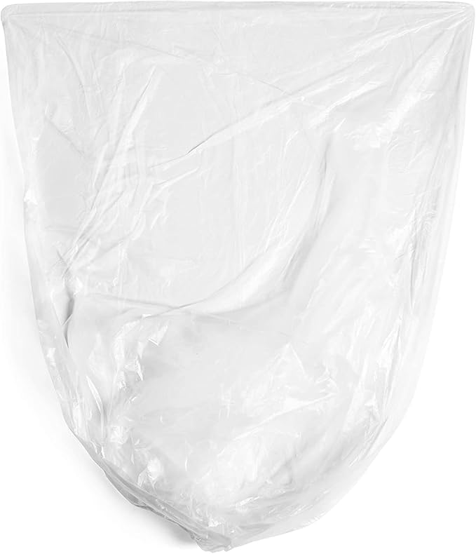 Aluf Plastics High Density Trash Bags, 12-16 Gallon, 500 Count, 16 Micron (eq), 24" x 33", Clear, For Bathroom, Office, Industrial, Commercial, Janitorial, Municipal, & Recycling