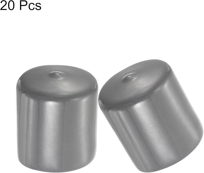 uxcell 20pcs Rubber End Caps 38mm ID Vinyl Cap Cover Screw Protectors Dark Grey