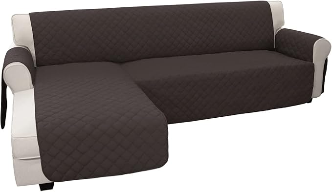 Easy-Going Sofa Slipcover L Shape Sofa Cover Sectional Couch Cover Furniture Protector Mat for Pets Dog Cat (Small,Chocolate/Chocolate)
