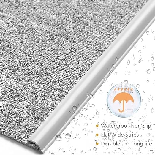Self Adhesive Carpet Transition Strip with Edge Trim, Designed for Seamless Transitions from Carpet to Tile or Vinyl Floors, Perfect for Doorways.(Black,9 Feet)