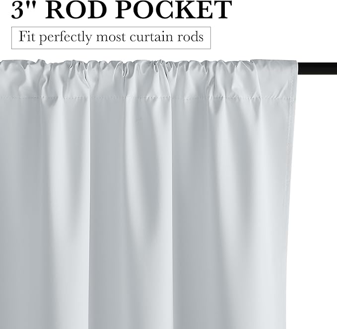 RYB HOME Mini Small 100% Blackout Curtains for Kitchen, Energy Saving Heat Blocking Half Window Curtains Drapes for Bathroom RV Car, Wide 34 x Long 24 inches, White, 2 Pcs