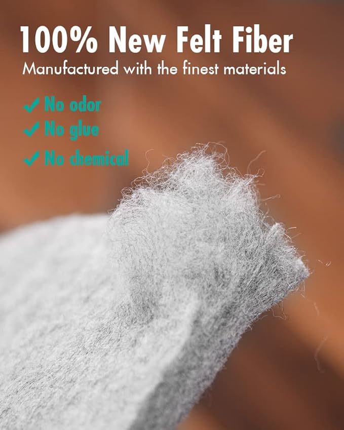 Non Slip Rug Pad Gripper - 8x10 Feet 1/8” Extra Thick Felt Under Rug for Area Rugs and Hardwood Floors,Super Cushioned Non Skid Carpet Padding