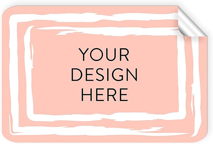 100 Custom Vinyl Stickers - Upload Your own Image, Text, Design, Logo - Personalized Logo Labels for Handmade, Packaging, Bottle, Jars, Candle, Brand Stickers (Peach, 3x2)