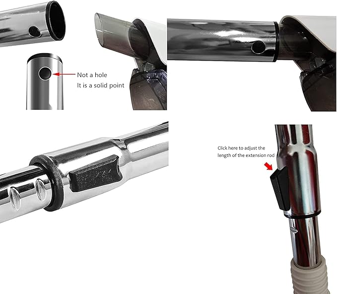 Eagles 1-1/4" Extension Wands Vacuum Cleaner Accessories, 32mm Vacuum Hose Chrome Wand Pipe Extent to 39 inch (Hose)- Extended Version