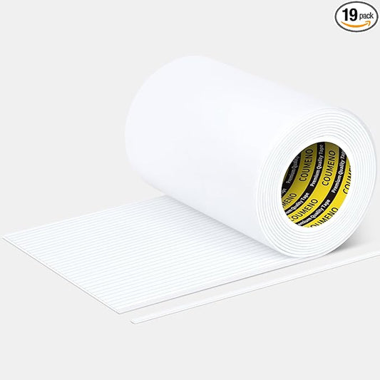 Caulk Sealing Strip for Tiles Bathtub Bathroom Toilet Kitchen,Wall,Corner, Gap Filling Self Adhesive Tape, 0.2in x 6.56FT x 19Strips(125FT Total) Seal Strips for Small Gaps (White)
