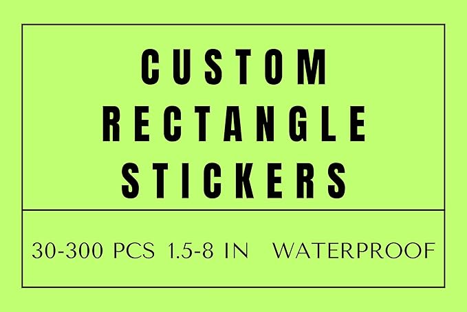 Custom Rectangle Stickers for Business Logo, Custom Rectangle Labels for Candle Jar Coffee, 30-300 pcs, Waterproof Glossy Vinyl Stickers, Upload Your Design (1x3 in)