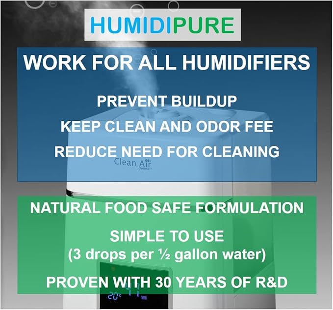Natural Food Grade Concentrate. 200 day+ Humidifier Treatment Additive*. Prevent Slimy, Crusty and Rusty Buildup. Keep Water Clean and Odor Free