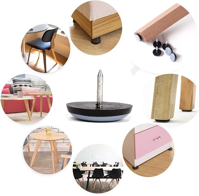 Furniture Glides Sliders-Furnigear PTFE (Teflon) Chair Leg Movers Sliders for Carpet and Hardwood Surface - Move Your Furniture Easily & Safely - Best Floor Protector (1-1/4", 24pack)