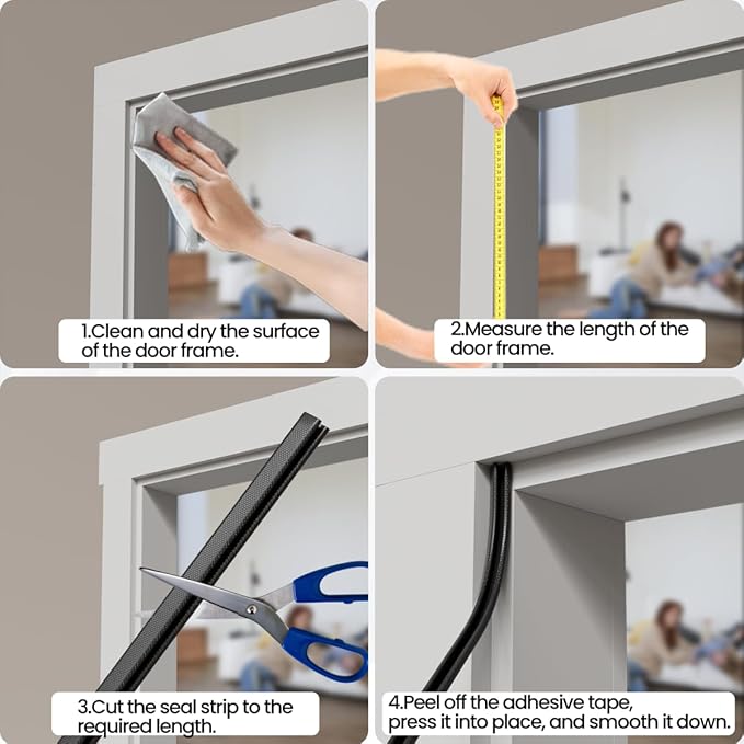 V Shape Foam Weather Stripping Door Frame Seal Strip 33FT White, Draft Stopper, Insulation Winter, Weatherstripping, Gap Sealing, Soundproofing, Self-Adhesive Used for Exterior Front Door Side