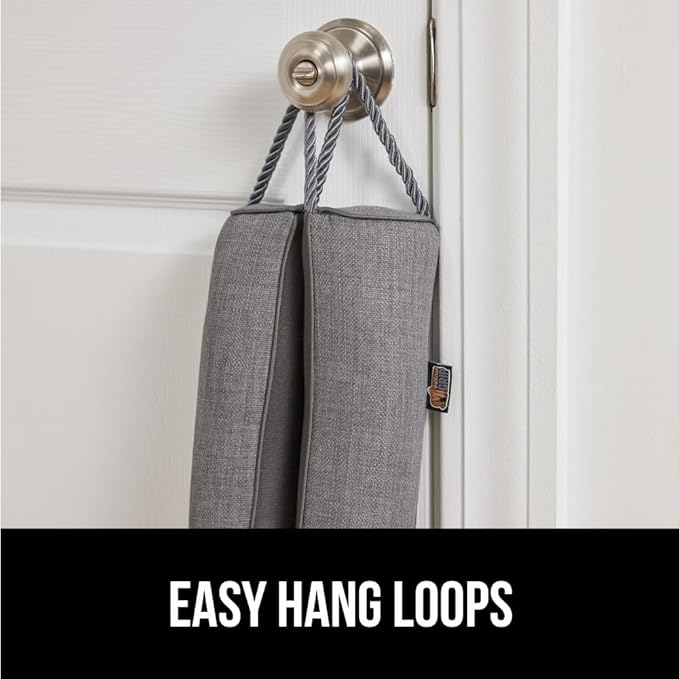GORILLA GRIP Door Draft Stopper for Bottom of Doors, Weather Stripping Seal Blocks Hot Air, Noise, Bugs, Keeps Cold AC in, Sound Proofing Easy Install Gap Filler, Home Essentials, 36 Inch 2 Pack, Gray