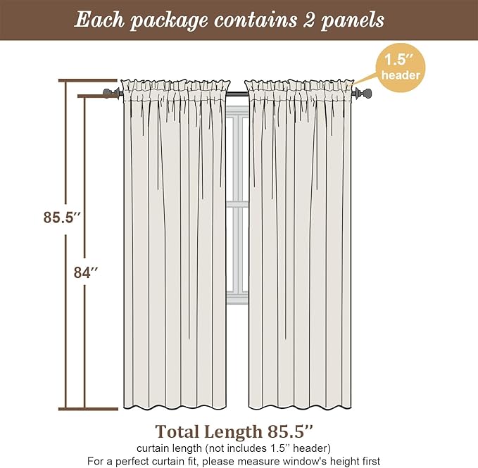 Chyhomenyc Sage Green Sheer Curtains 84 inches Long 2 Panels, Light Filtering Soft Window Treatment Voile Drapes for Living Room Bedroom, Each 42Wx84L,2 PCS