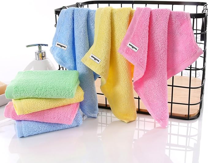 Bamboo Microfiber Cleaning Cloth-8Pcs Kitchen Wash Cloths,Wood Fiber Window Glass Rags,Micro Fiber Cloth for Cleaning Suitable for Dishes,Car Towel Rag Made From Baby Washcloths Material (yellow)