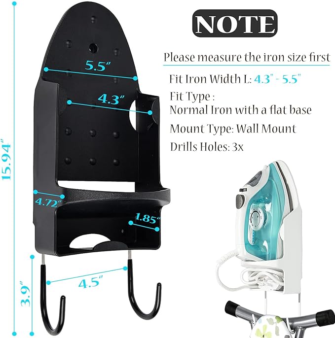 Wall Mounted Ironing Board Rack Electric Iron Holder Household Bathroom Shelf