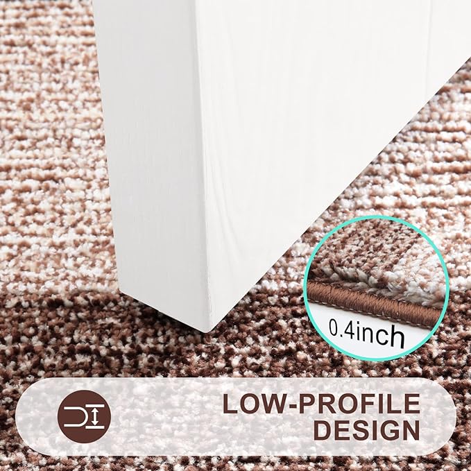 Kitinjoy Indoor Outdoor Door Mat, 36x24 Non-Slip Absorbent Dirt Trapper, Low-Profile Washable Inside Entrance Front Floor Mat, Sturdy Soft Entry Doormats for Entryway, Brown