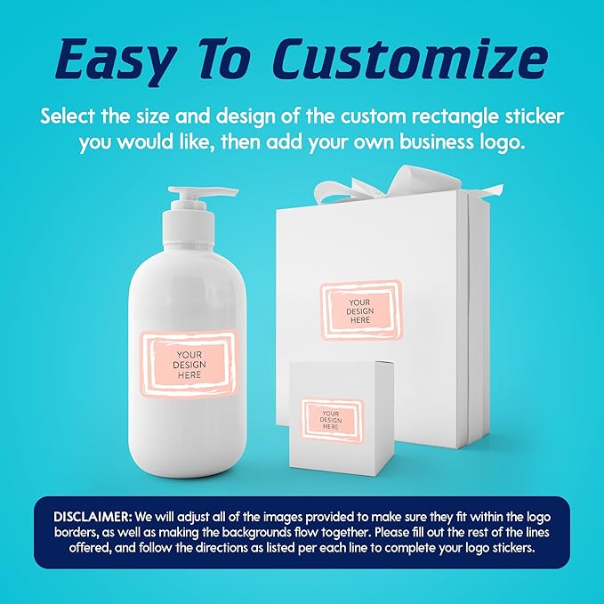 100 Custom Vinyl Stickers - Upload Your own Image, Text, Design, Logo - Personalized Logo Labels for Handmade, Packaging, Bottle, Jars, Candle, Brand Stickers (Peach, 3x2)