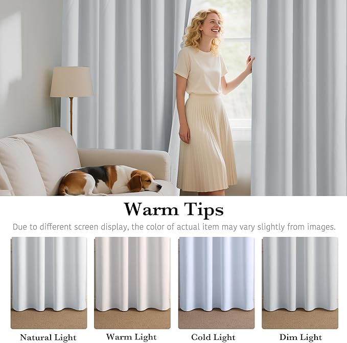 RYB HOME Mini Small 100% Blackout Curtains for Kitchen, Energy Saving Heat Blocking Half Window Curtains Drapes for Bathroom RV Car, Wide 34 x Long 24 inches, White, 2 Pcs