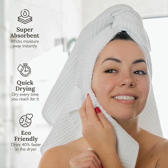 GILDEN TREE Waffle Bath Sheet Large Bath Towels Quick Dry Thin Body Towels, 40x80 Oversized Bath Towels for Adults, 2 Pack Bath Sheet Set, Classic Style (Pewter)