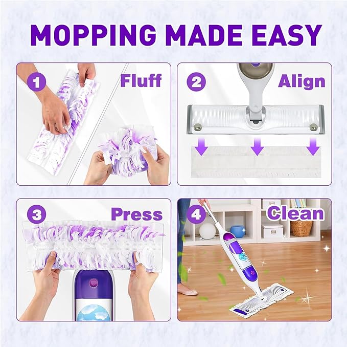 Power Mop Pads Refills for Swiffer PowerMop Multi-Surface Mopping Pad Disposable Replacement Mop Pads Compatible with Swiffer PowerMop,Safe on All Finished Floors,18 Count.