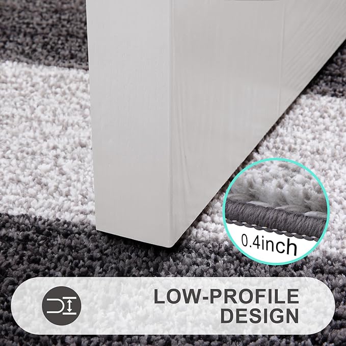 Kitinjoy Indoor Outdoor Door Mat, 24x16 Non-Slip Absorbent Dirt Trapper, Low-Profile Washable Inside Entrance Front Floor Mat, Sturdy Soft Entry Doormats for Entryway, Grey