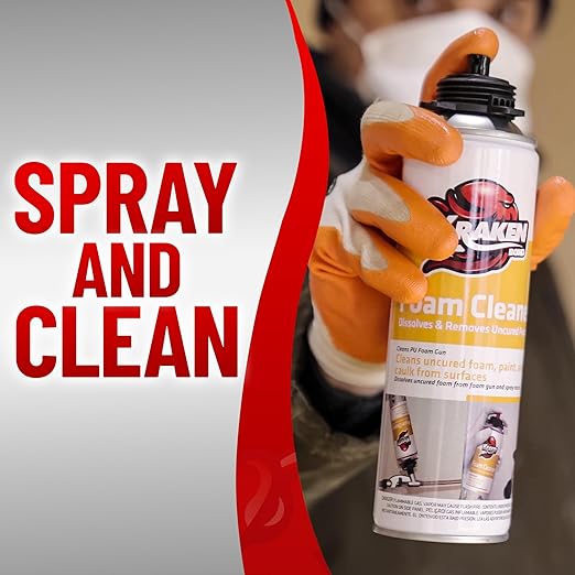 Kraken Bond Spray Foam Gun Cleaner - (12x12.3oz) Polyurethane Insulation Cleaner Spray, Dissolves Uncured Expanding Foam Cleaner Spray for Extended Tool Durability - 12 Pack