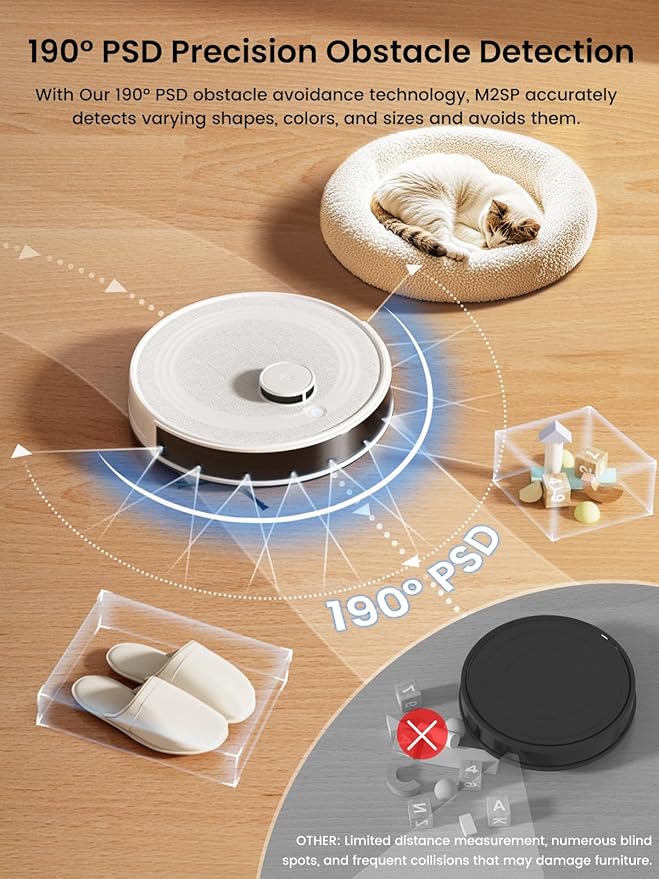 Lefant Robot Vacuum and Mop Combo, 8 Weeks Self-Emptying with Dual Dustbin Options, 6000Pa LiDAR Robotic Vacuum Cleaner with Precision Mapping, 240mins, Carpet Detection, WiFi/App/Alexa, M2S Pro