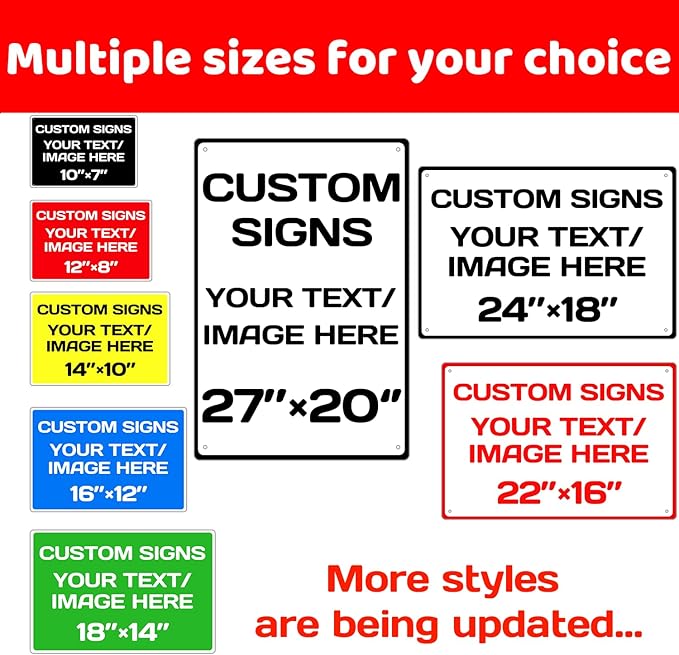 Personalized Aluminum Weatherproof Metal Sign - Multiple Sizes, Custom Text and Picture - Hazard, Garden, Custom Door Sign