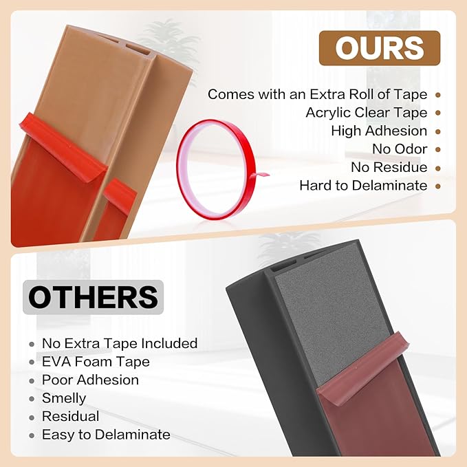 Floor Transition Strip Vinyl Door Threshold Ramp Self Adhesive Carpet Edging Strip Doorway Edge Trim, Overlap Edge Reducer for Laminate Carpet, Floor, Tile (Orange Oak, 1/5" to 2/5", 10Ft)
