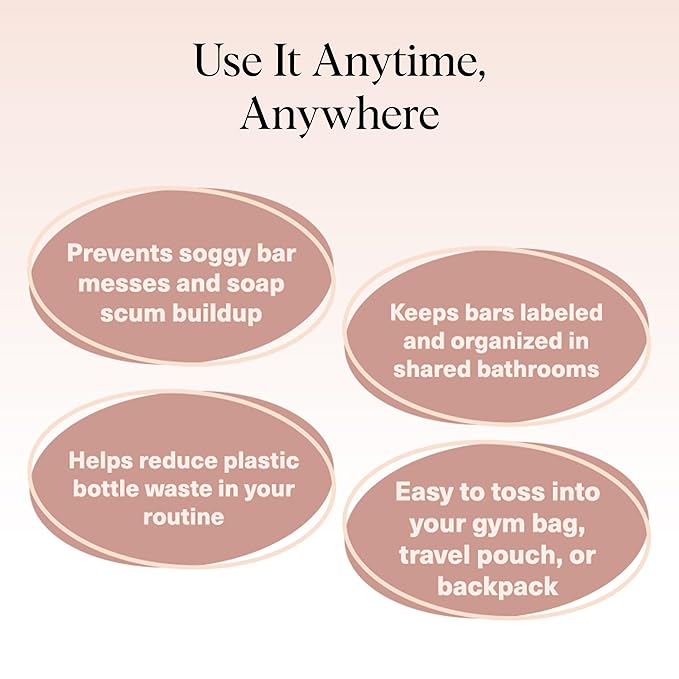 Kitsch Bar Soap Saver Bag – Patented Mesh Bag Soap Holder for Shampoo, Conditioner & Body Wash Bar - Extends Use & Prevents Soggy Mess - Recycled Mesh Pouch - Blush, Terracotta & Chocolate, 3pc Set