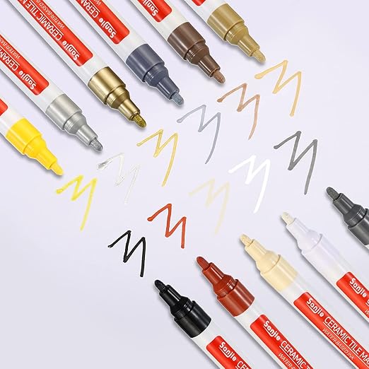 PATIKIL Grout Pen, 4 Pack White Tile Marker Waterproof Grout Sealer Pen Tile Repair Pens Paint Pens for Wall Floor Bathroom Kitchen Refresh